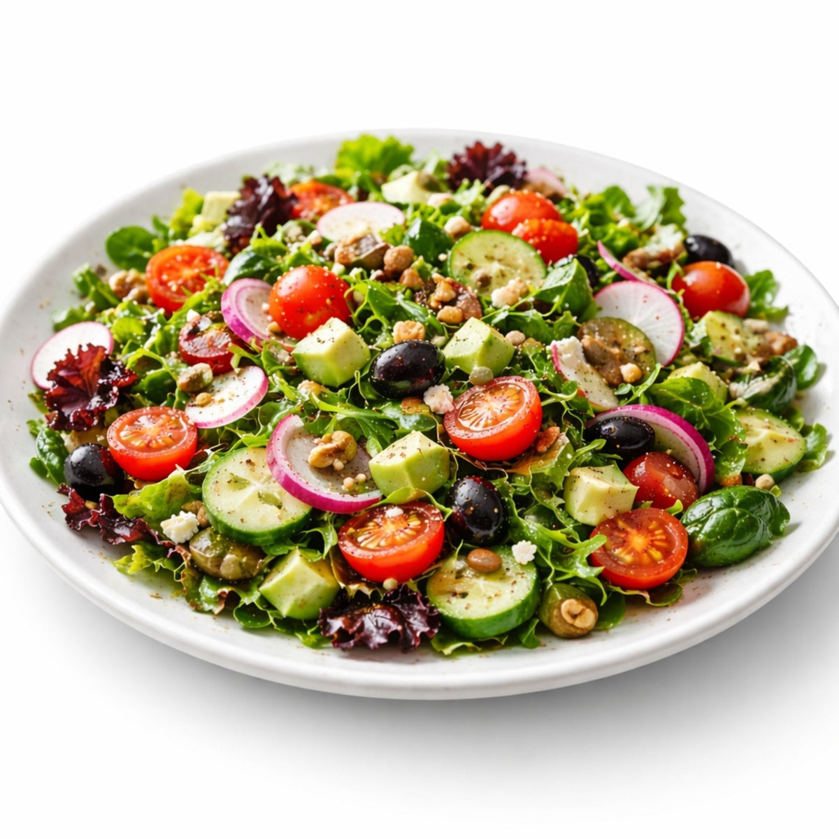 Plate of fruits and vegetables 