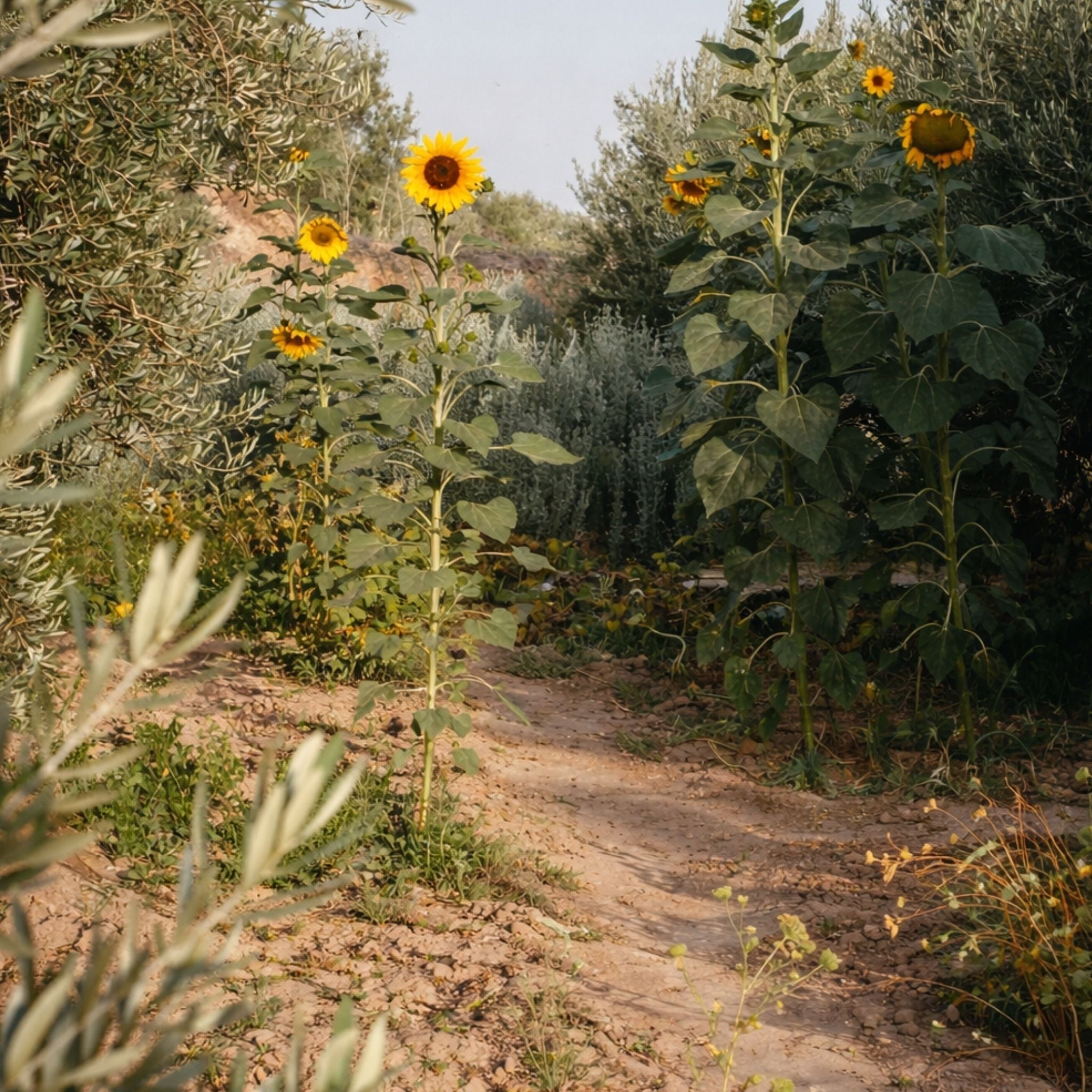 Sunflowers and greenery 